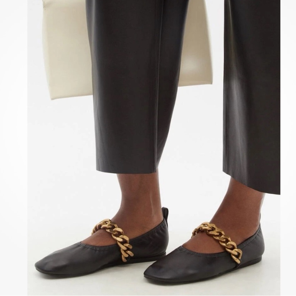 Stella McCartney Black Falabella Ballerina Flats Size 38
